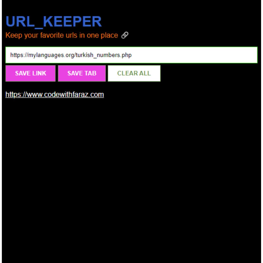 URL Keeper with HTML, CSS, and JavaScript (Source Code)